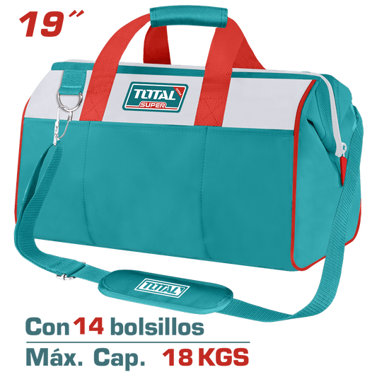 MALETIN DE HERRAMIENTAS 19PULG 14 BOLSILLOS MAX 18KG TELA