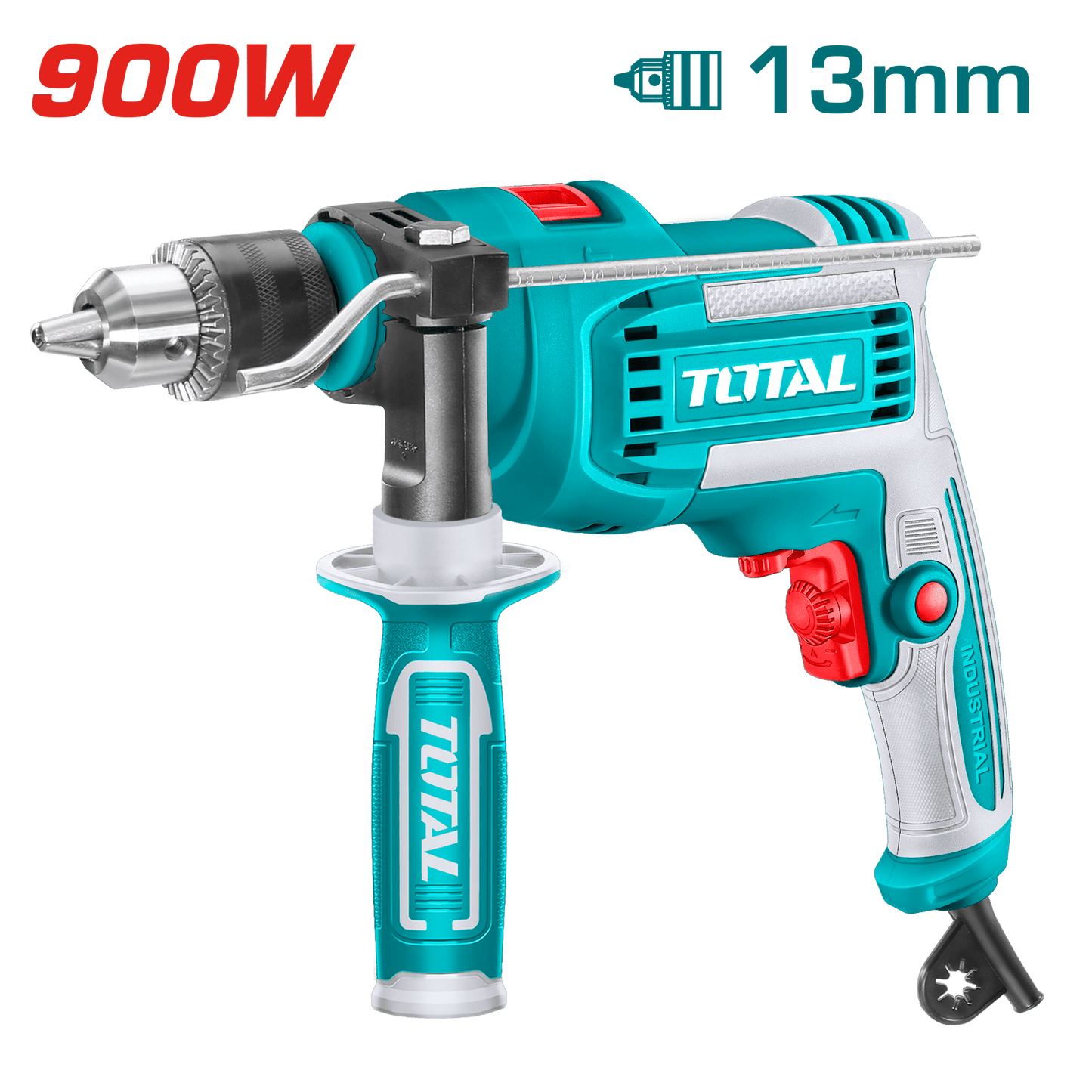 TALADRO PERCUTOR 900W 13MM 0-2800RPM VEL. VARIABLE CHUCK AUTOMATICO IN