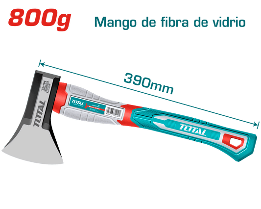 HACHA DE MANO 800G 390MM MANGO FIBRA DE VIDRIO