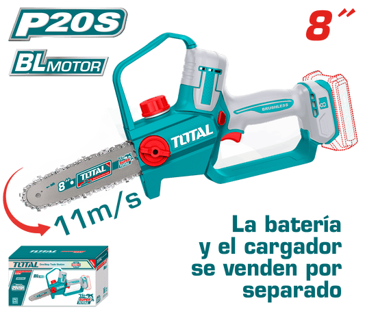 SIERRA DE CADENA LI-ION 20V 8'' 20CM 11M/S + ACC INDUSTRIAL