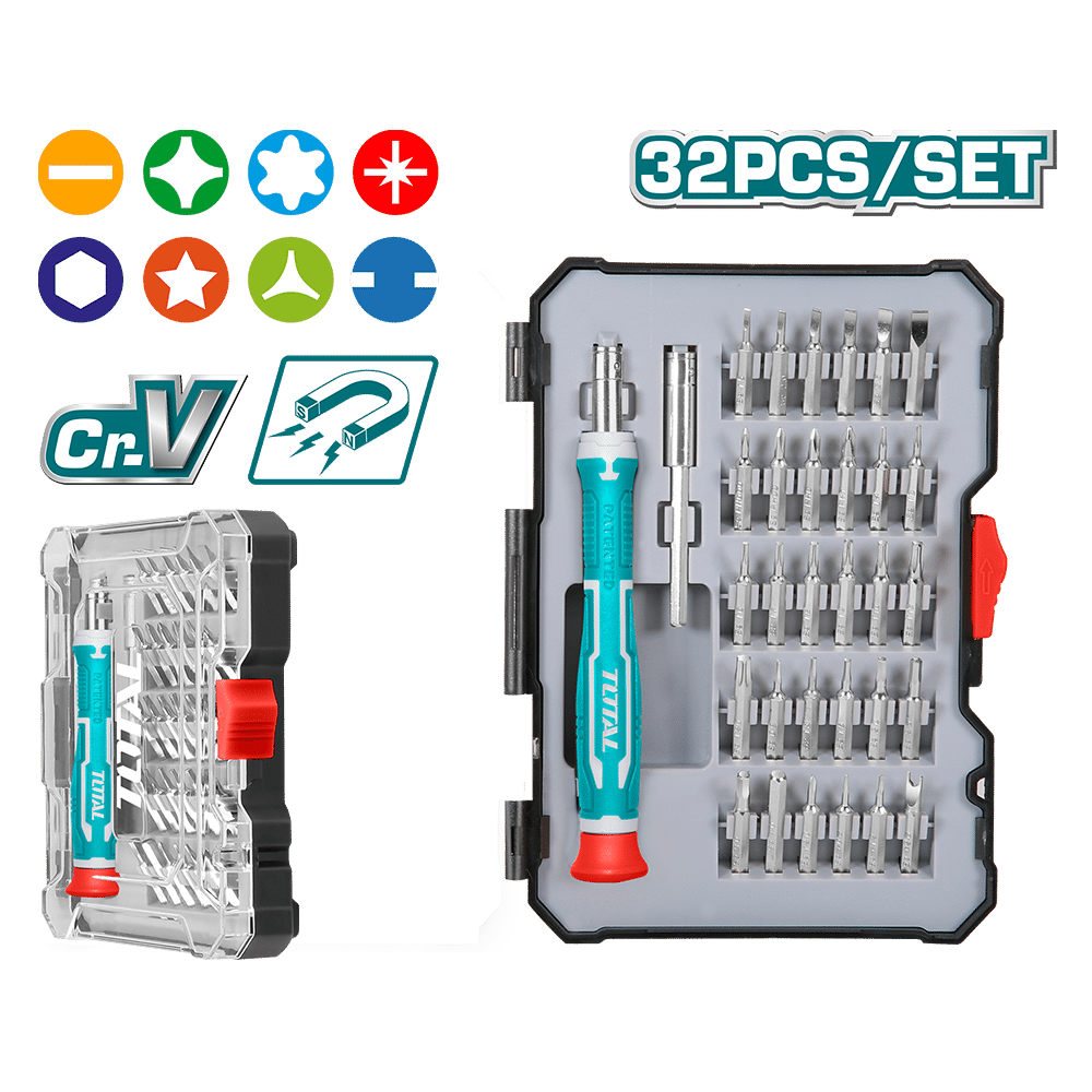 SET DESTORNILLADORES + PUNTAS X32PZS ESTUCHE