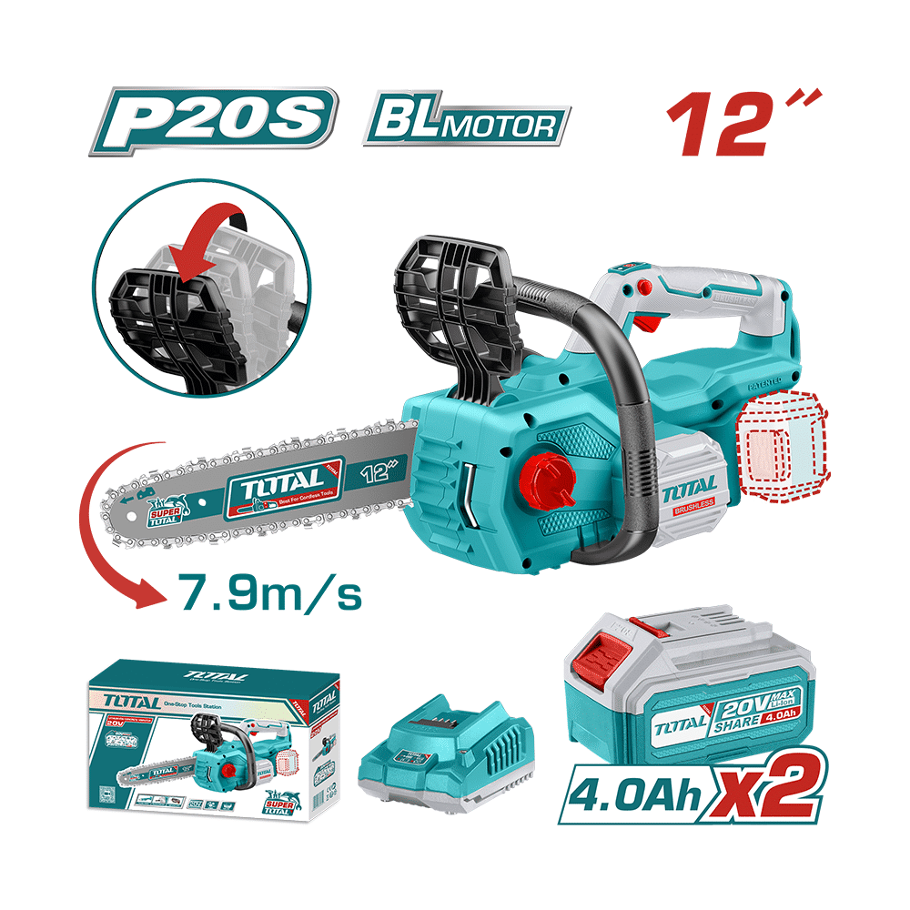 SIERRA DE CADENA LI-ION 20V 12'' 30CM 7.9M/S 4.0AHX2 INDUSTRIAL