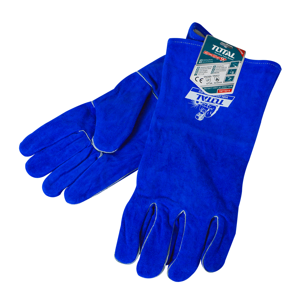 GUANTES P/SOLDAR 14'' GRADO AB CUERO AZUL + INTERIOR KEVLAR